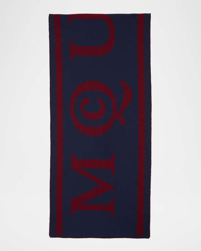 Logo-Print Striped Scarf